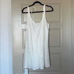 Abercrombie & Fitch White Sequin & Pearl Mini Dress